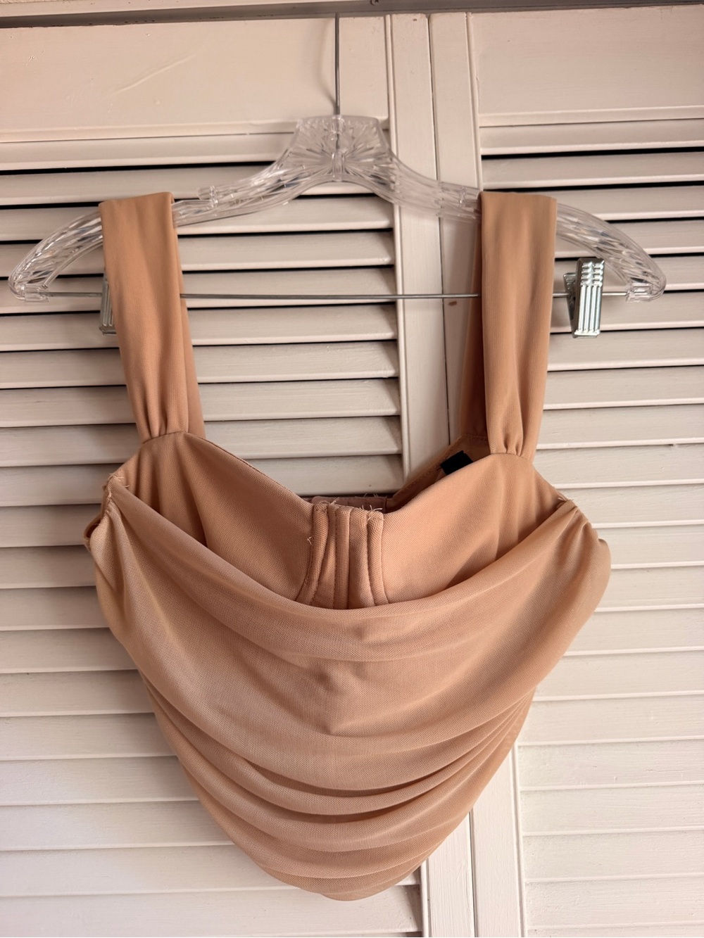 Windsor Draped Nude Beige Corset Crop Top